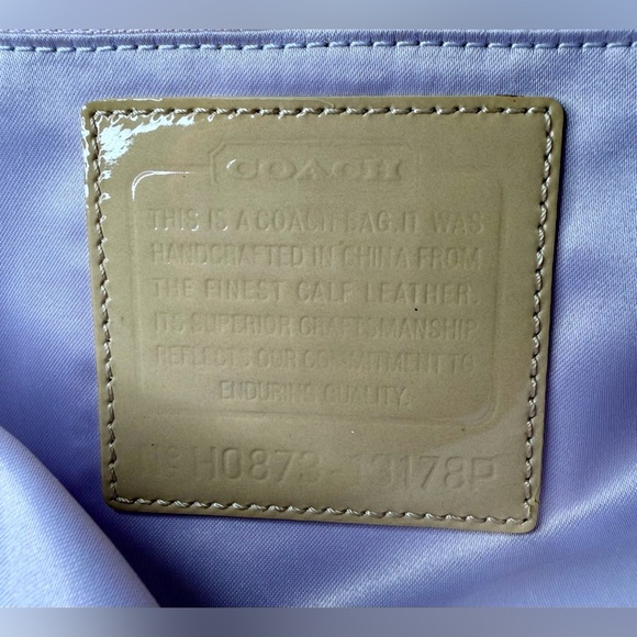 Coach Signature Butterscotch Embossed Patent Leather Leah Tote No. H0873-13178P - Picture 8 of 10